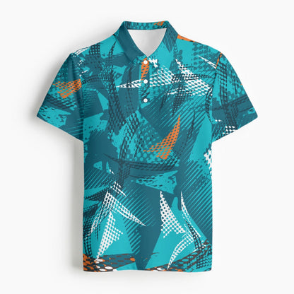 Geometric Sports Polo Shirt