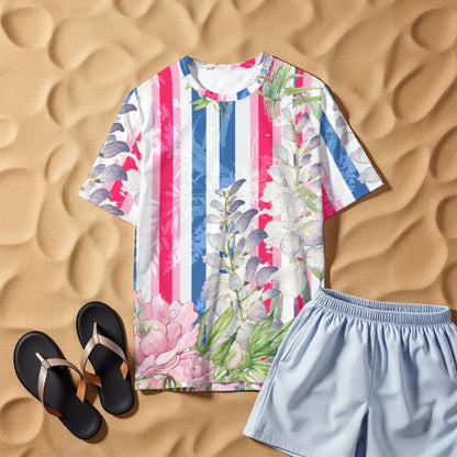 Coastal Stripe Floral Tee image 1