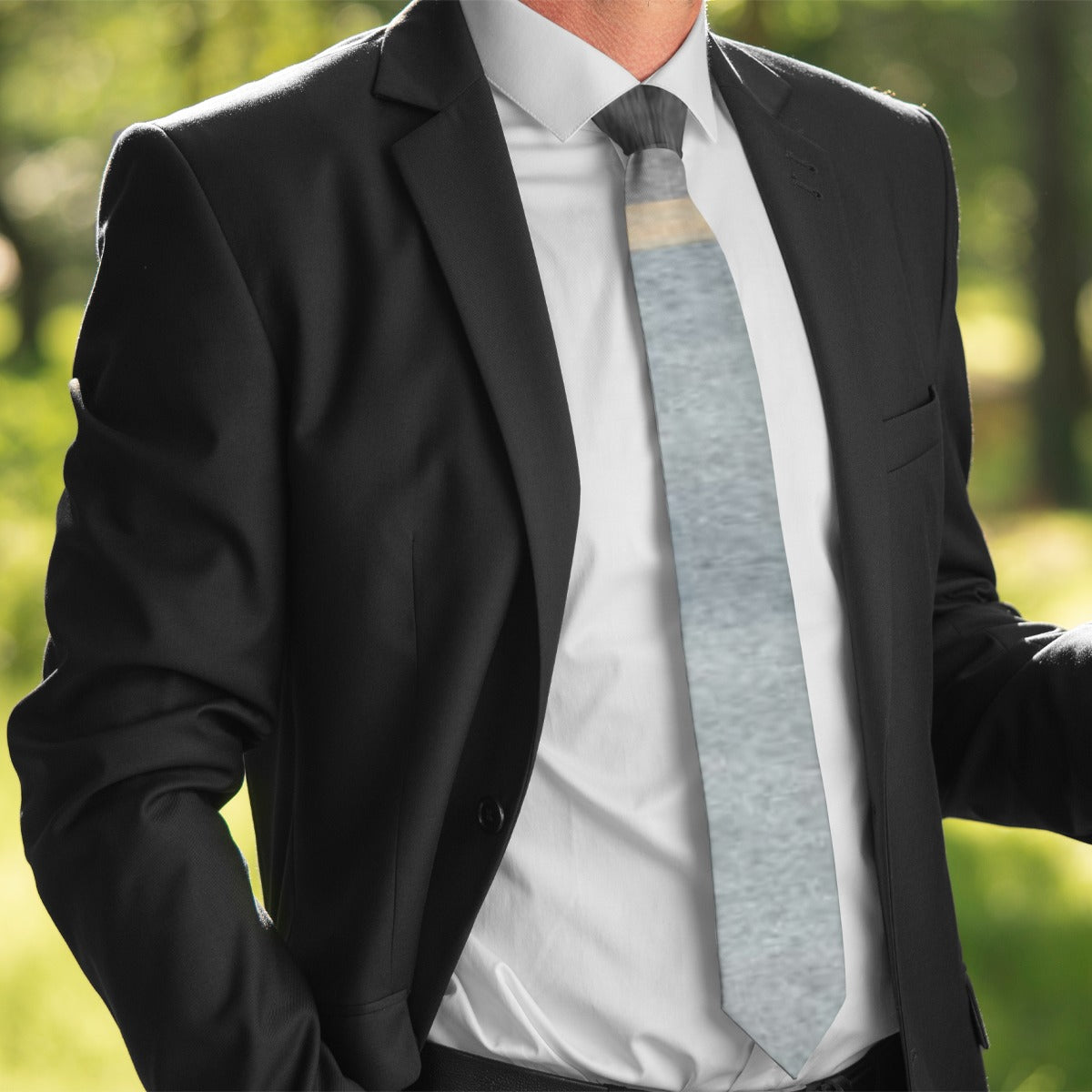 Light Grey Foulard Tie image 4