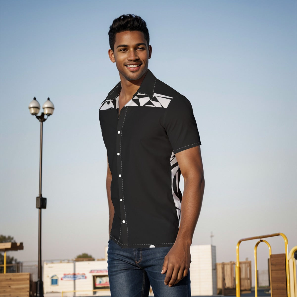Urban Geo-Print Shirt image 2