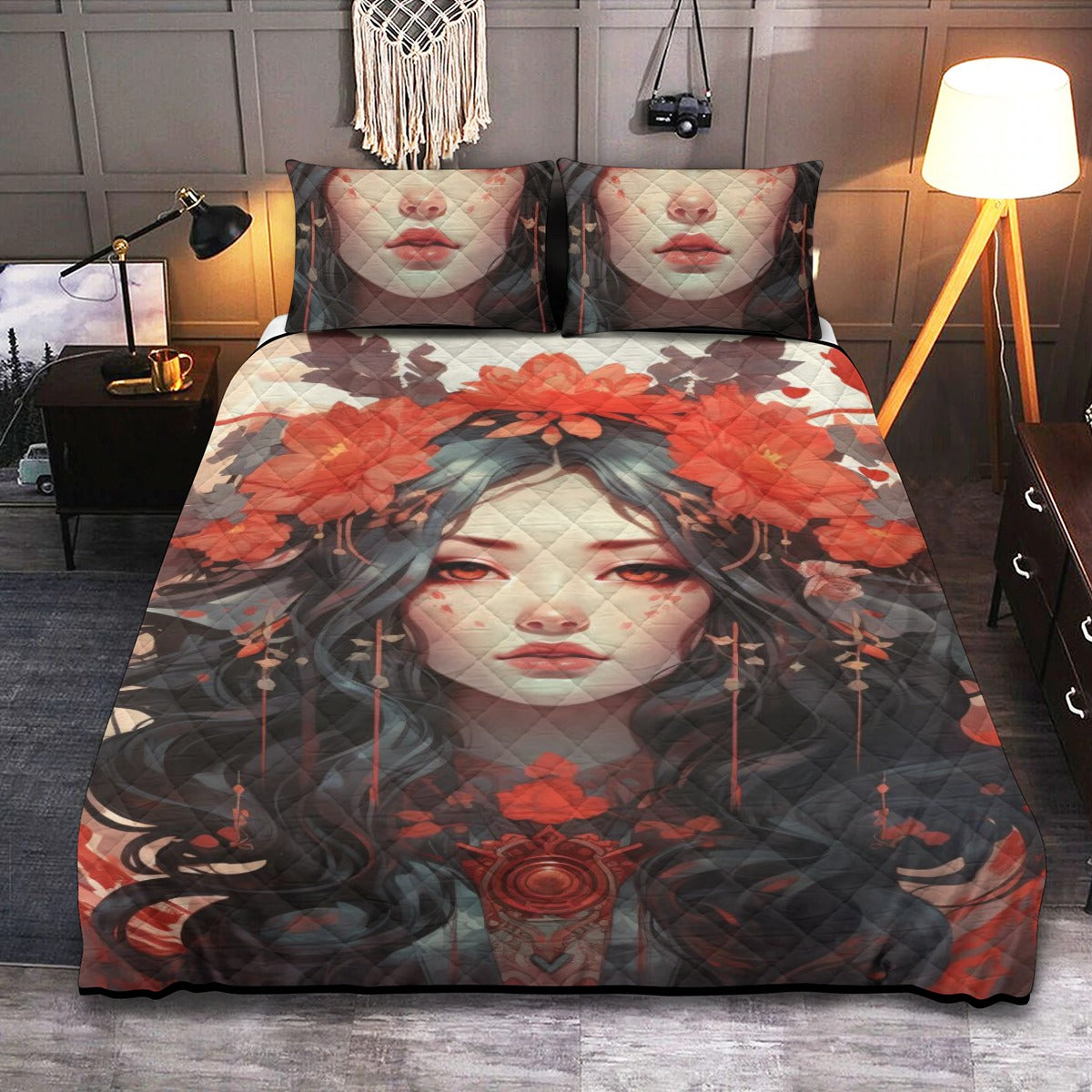 Crimson Bloom Duvet Cover Set image 1