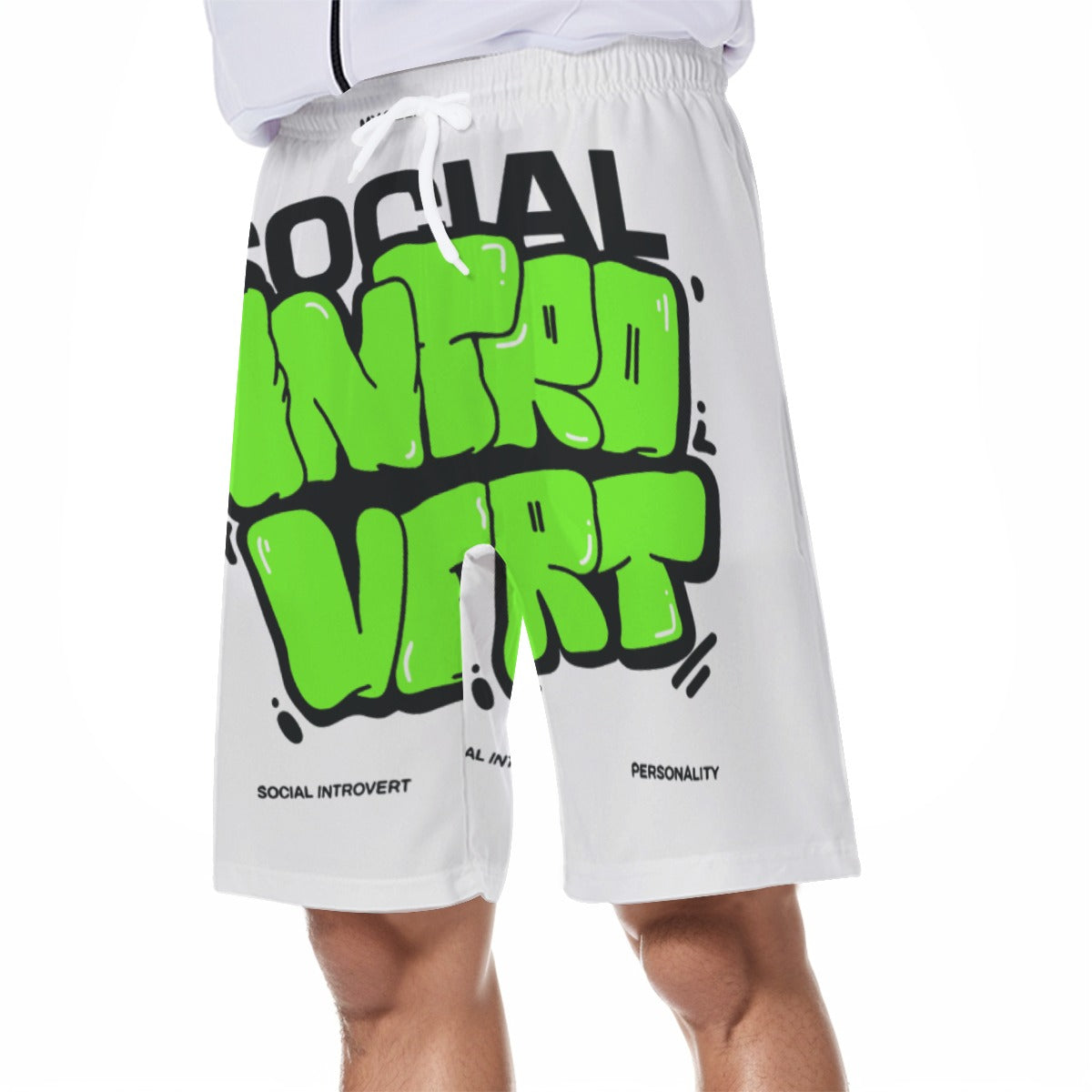 Introvert Themed Beach Shorts image 2