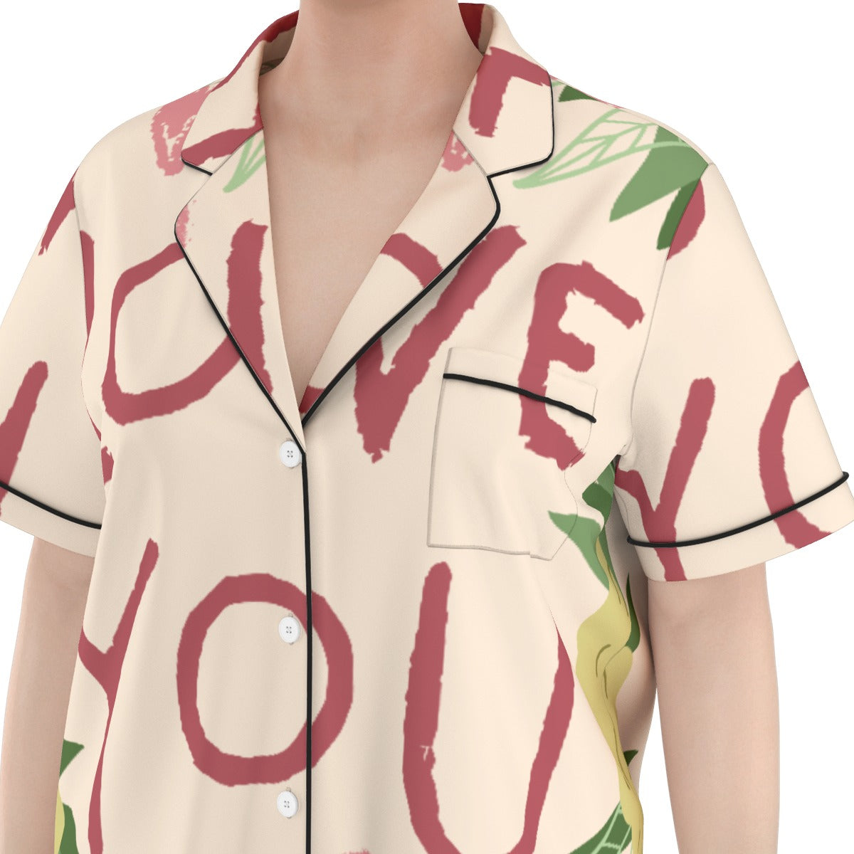 Tropical Love Print Pajamas Set image 5
