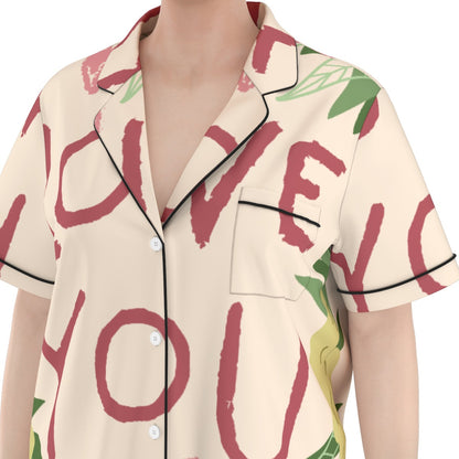 Tropical Love Print Pajamas Set image 5